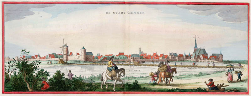 Gezicht op Gennep 1649 Blaeu